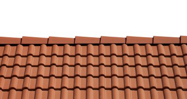 beyaz zemin üzerinde izole çatı kiremitleri