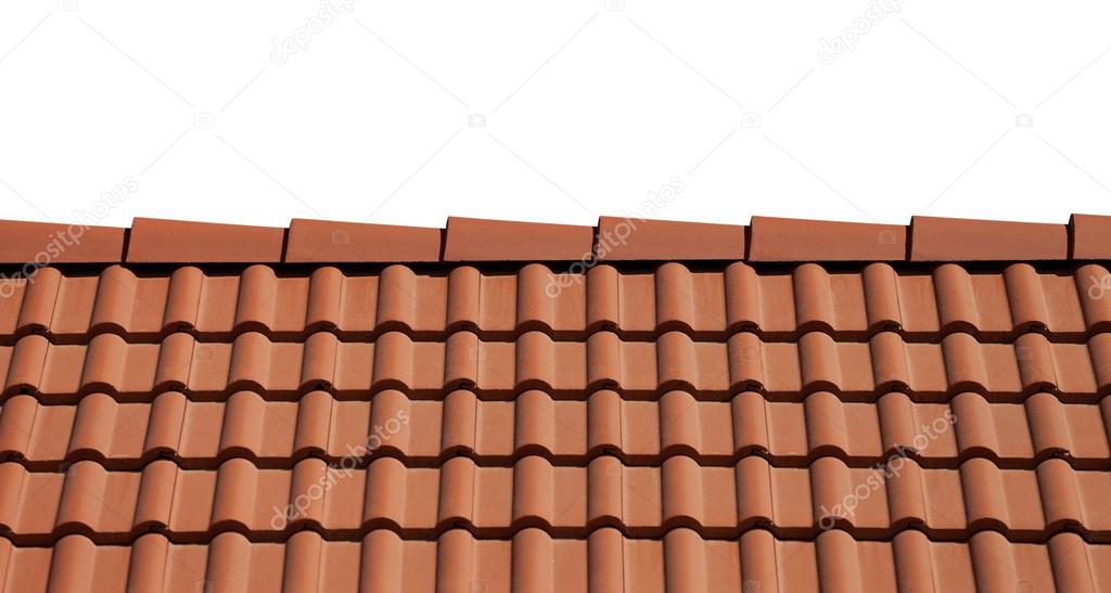 Roof tiles isolated on white background