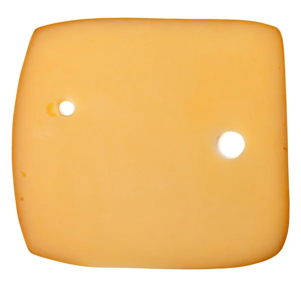 Scheibe Käse isoliert auf weißem Hintergrund — Stockfoto