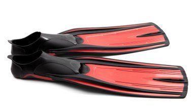 Beyaz arka plan üzerinde dalış paletleri