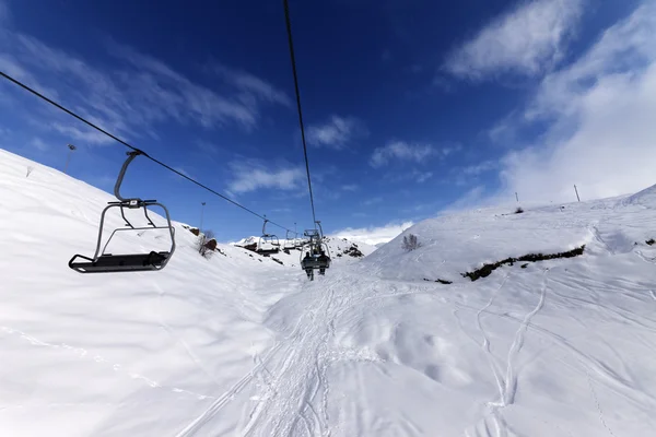 Chair-lift at ski resort — Stock Photo, Image