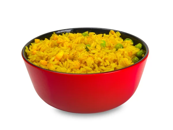 Миска риса с овощами — стоковое фото