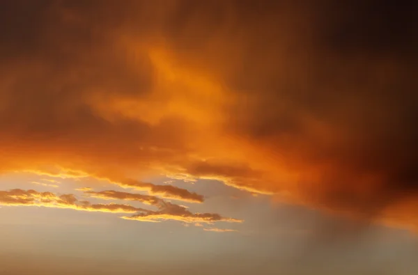 Fiery sunrise sky on summer sea — Stock Photo, Image