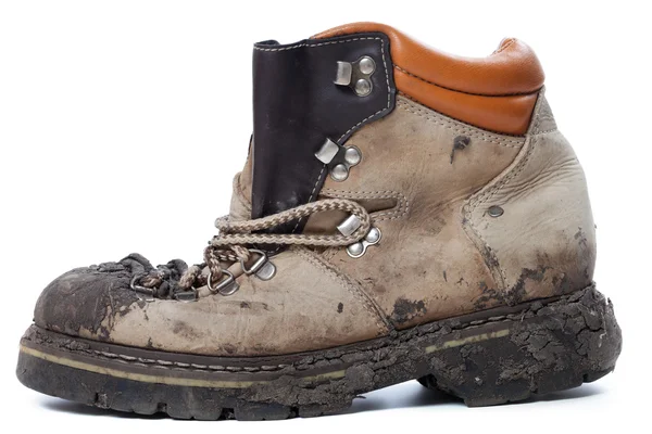 Old dirty hiking boot — Stock Photo, Image