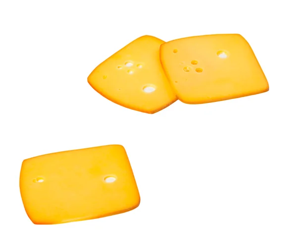Trzy plasterki sera — Zdjęcie stockowe