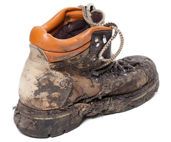 Old dirty trekking boot — Stock Photo, Image