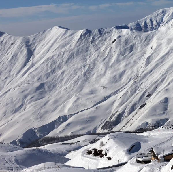 View on ski resort Gudauri in sun day — Stock Photo, Image