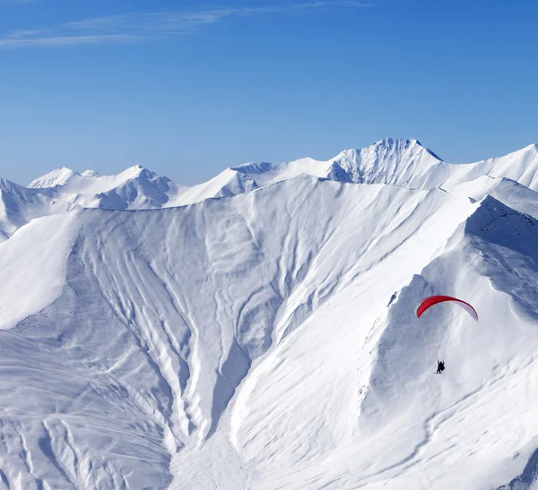 Ciel glisse en haute montagne — Photo