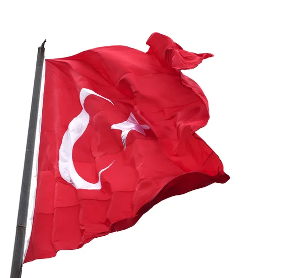 Integetett a szél Törökország zászlaja — Stock Fotó