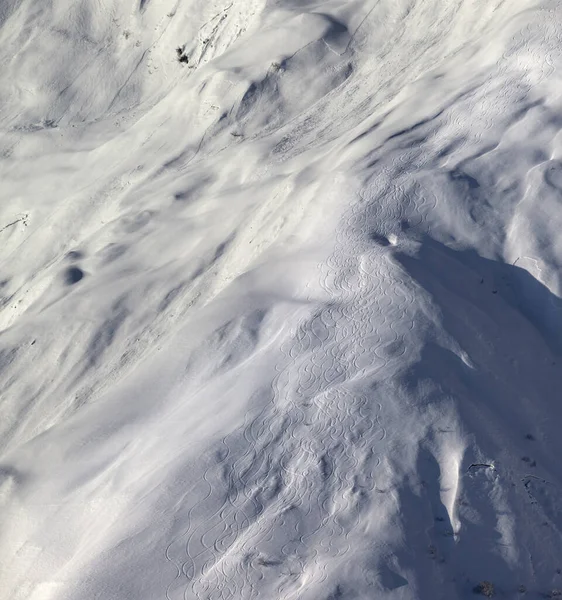 雪地的滑雪场 雪崩留下的痕迹 格鲁吉亚高加索山脉 Gudauri地区 — 图库照片