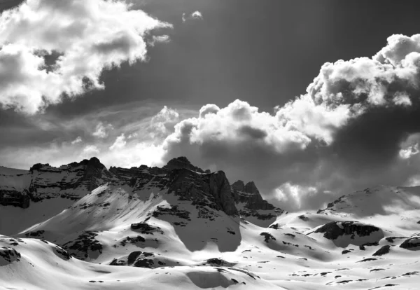 Schwarz Weißer Panoramablick Auf Schneeberge Türkei Zentrales Taurusgebirge Aladaglar Taurus — Stockfoto