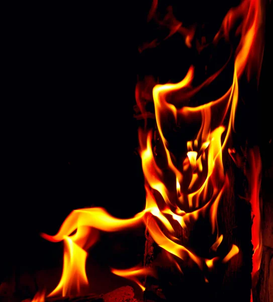 Flame Black Background — Stock Photo, Image