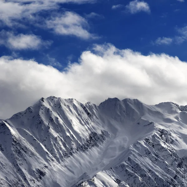 Schnee Winter Berge Und Sonnenlicht Bewölkt Himmel Abend Kaukasus Region — Stockfoto