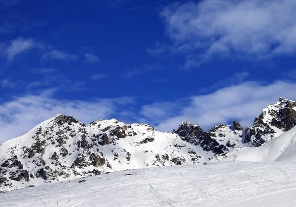 Pistei Pendio Sole Giorno Inverno Tetnuldi Caucaso Montagne Svaneti Regione — Foto Stock