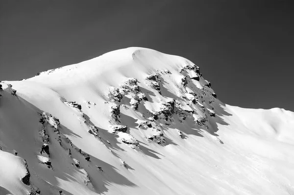 Black White View Piste Slope Winter Mountains Snowfall Mount Cheget — 图库照片