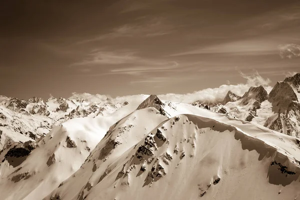 Winter Mountains Snow Caucasus Mountains View Top Musa Achitara Region — 图库照片