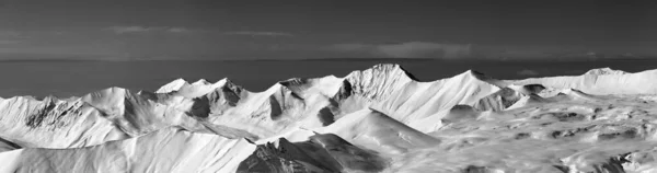 Чорно Білий Панорамний Вид Безпорцевий Схил Снігове Плато Чудовий День — стокове фото