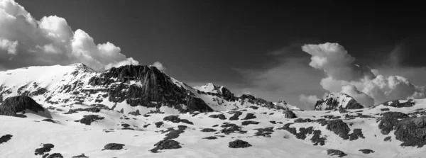 Black White Panorama Snowy Winter Mountains Turkey Central Taurus Mountains — Stock Photo, Image