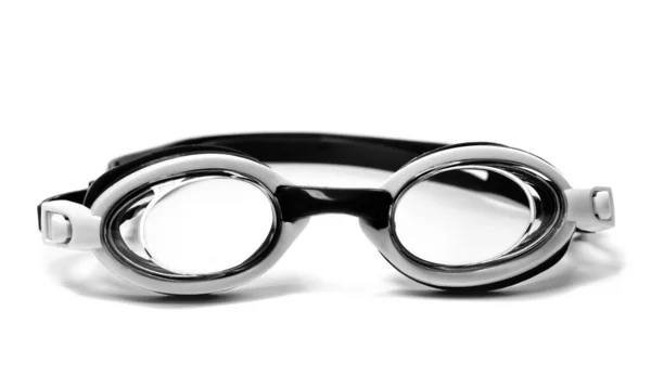 Svart Och Vitt Glasögon För Simning Isolerad Vit Bakgrund — Stockfoto