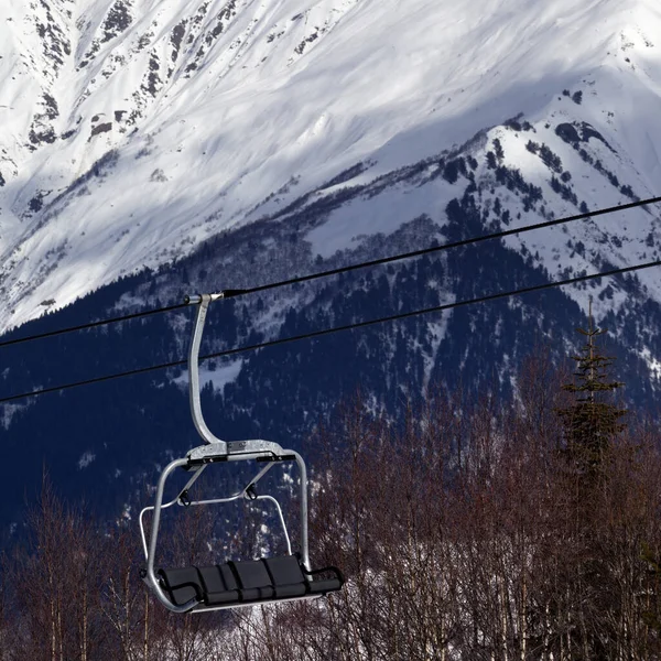 Ski Lift Snowy Mountains Sun Winter Day Caucasus Mountains Hatsvali — ストック写真