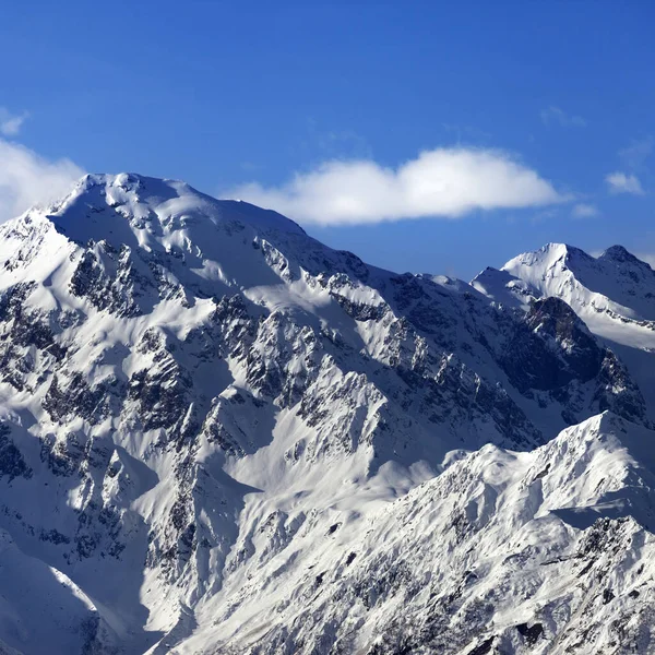 Sneeuw Winter Bergen Mooie Zonnige Dag Kaukasus Bergen Georgië Regio — Stockfoto