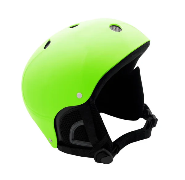 Casque Ski Lumineux Isolé Sur Fond Blanc Sans Ombre — Photo