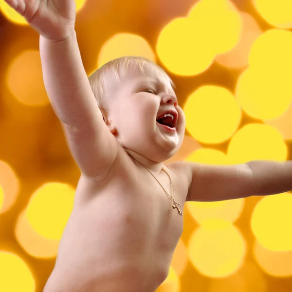 Menino da criança sorrindo — Fotografia de Stock