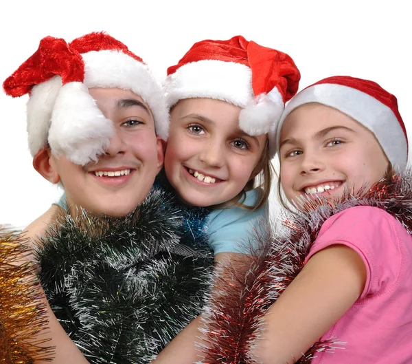 Grupo de amigos felizes celebrando o Natal — Fotografia de Stock