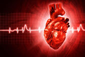 EKG absztrakt hátterek emberi 3d renderelt szívvel