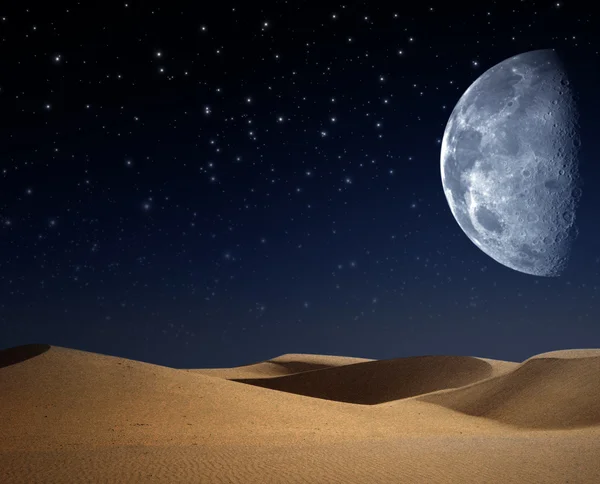 Пустеля вночі — стокове фото
