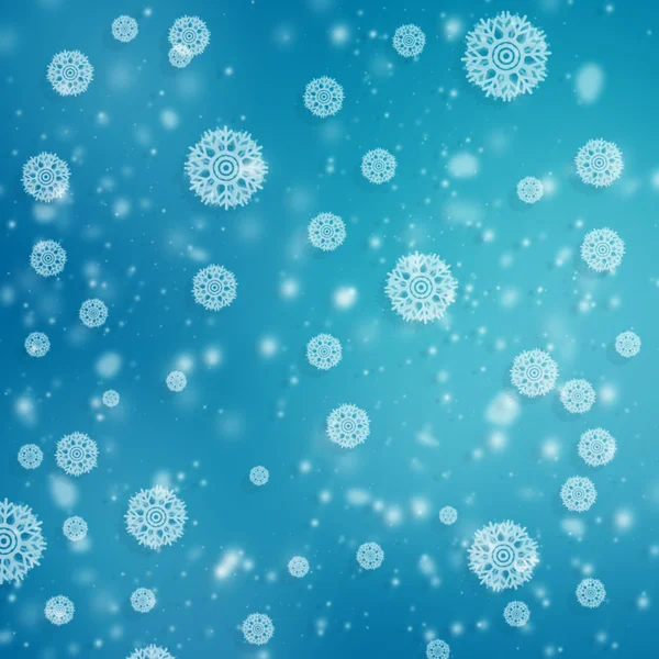 雪の結晶と美しさのボケ味と抽象的なクリスマス背景 — ストック写真