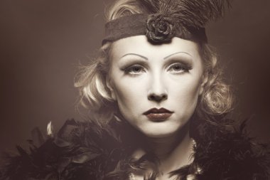 Kadının retro canlanma portre. Xx. yüzyılın 30's. Professi