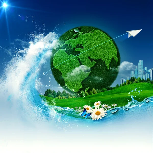 Green Earth. Abstract environmental backgrounds for your design — Stock Photo, Image