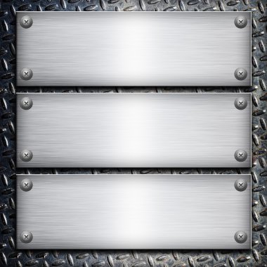 tasarımınız için siyah metal arka plan üzerinde fırça çelik plaka