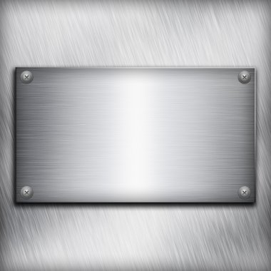 Brushed steel plate over aluminium metall background for your de clipart