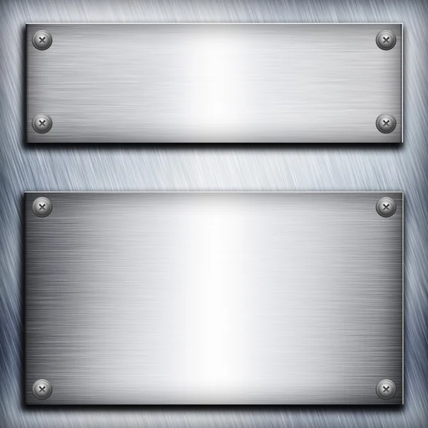 Senin de için alüminyum metal arka plan üzerinde fırça çelik plaka