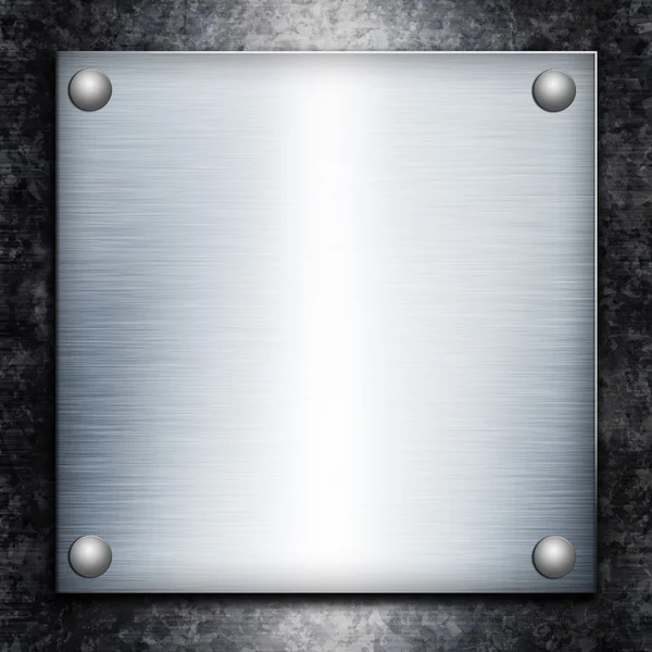 Brushed steel plate over galvanized metall background for your d — Stock Photo, Image