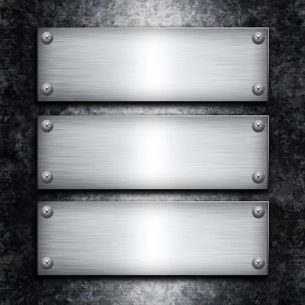 Brushed steel plate over galvanized metall background for your d — Stock Photo, Image
