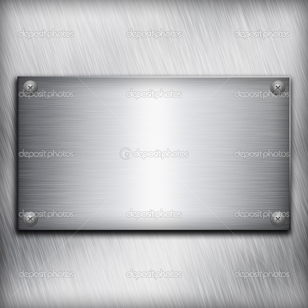 Brushed steel plate over aluminium metall background for your de