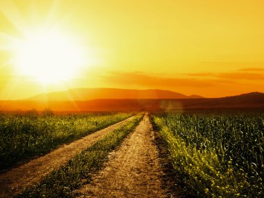 Güneş yol. çevre arka tasarımınız için