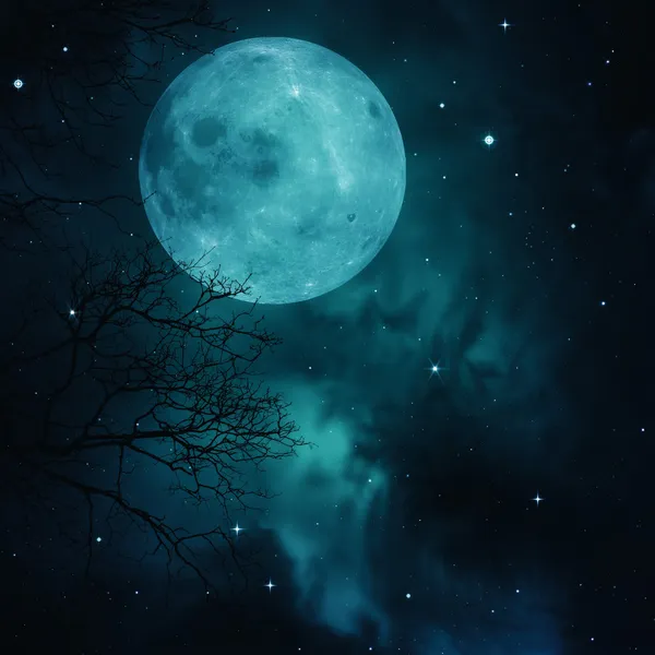 Full Moon on the skies, abstract natural backgrounds — Stock Photo, Image