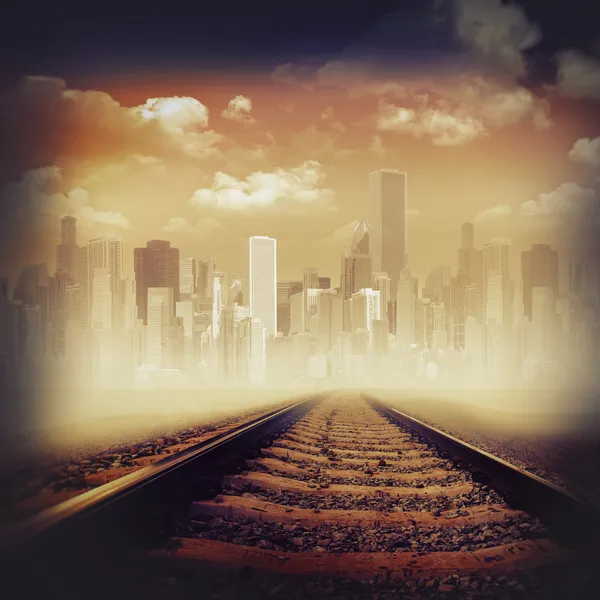 Road to the city. — Stock Photo, Image