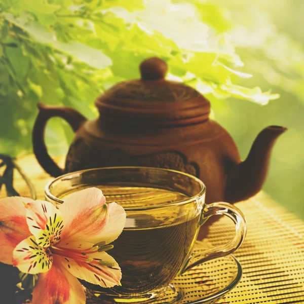 Çaydanlık bardak ile — Stok fotoğraf