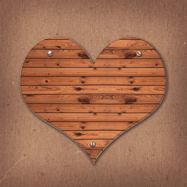 Signo en forma de corazón de madera — Foto de Stock