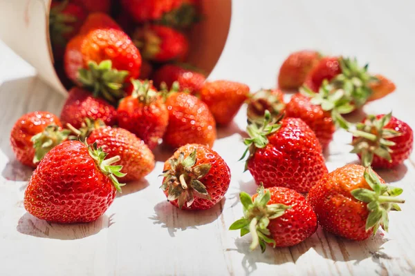 Strawberries Desk Healthy Food Backgrounds — Stock Photo, Image