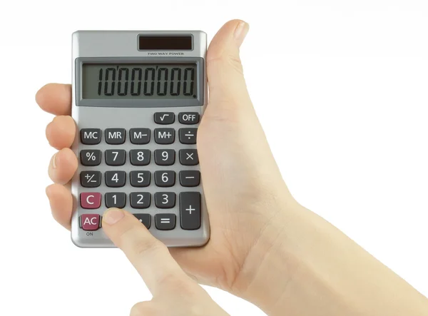 Calculator with hands — Stock Photo, Image