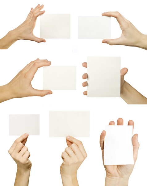 Визитки в руках
