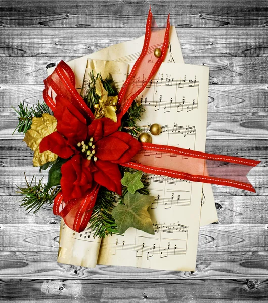 Christmas wreath on the wood background — Stock Photo, Image