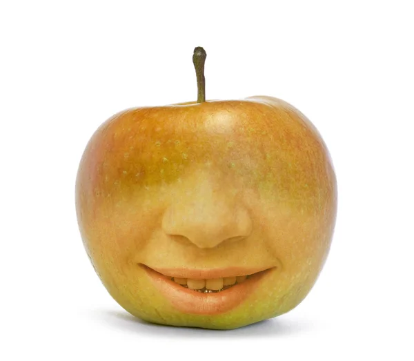 Manzana con sonrisa — Foto de Stock