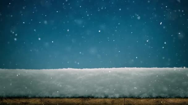 Зимовий Різдвяний Фон Снігом Дереві — стокове відео